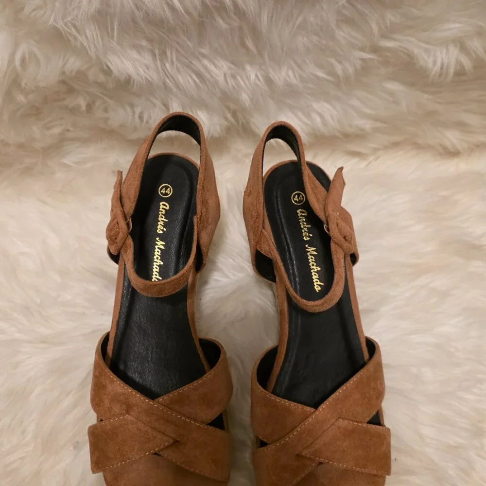 andres machado shoes wedge sandal ante corral size 11 - Picture 2 of 8